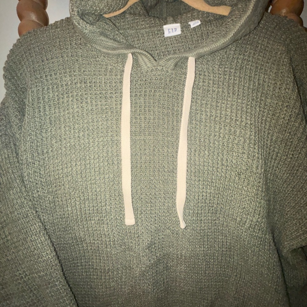 GAP Green Knit Hoodie Sweater